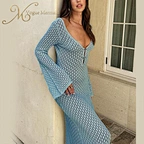 long sleeve crochet maxi dress